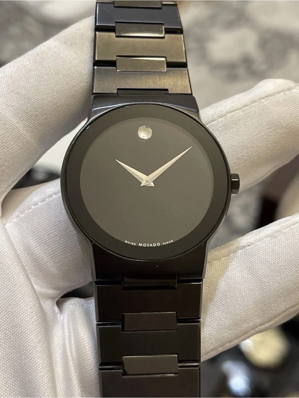 Movado Sapphire 0606307 Black PVD Stainless Steel 38mm Men’s Swiss Quartz Watch